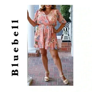 🆕Bluebell Plus-size Floral Wrap Romper 3X🆕